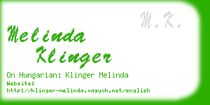 melinda klinger business card